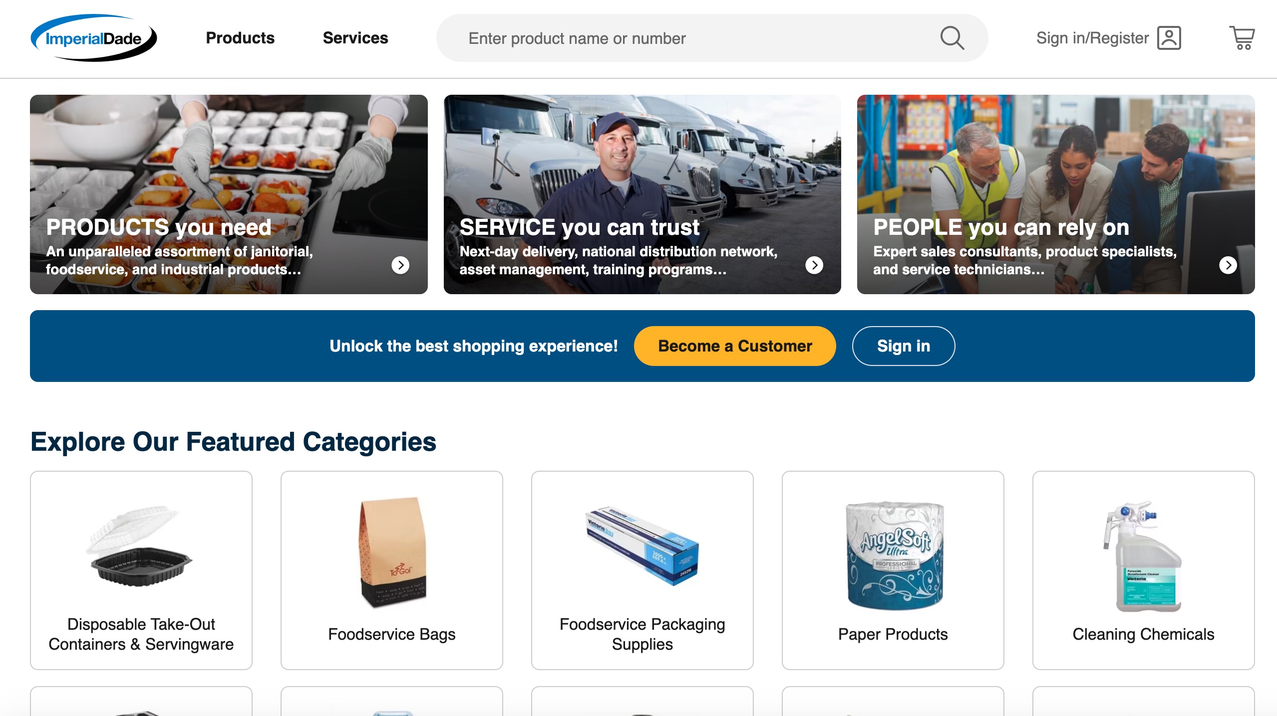 Imperial Dade Foodservice and Cleaning Supplies Display