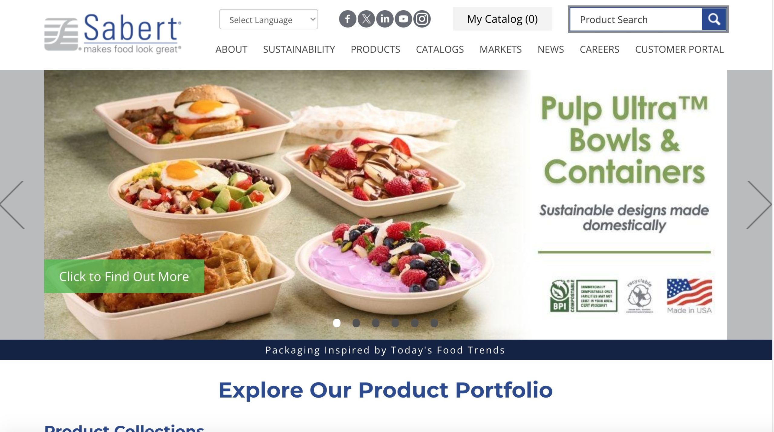 Sabert Pulp Ultra Eco-Friendly Foodservice Packaging Display