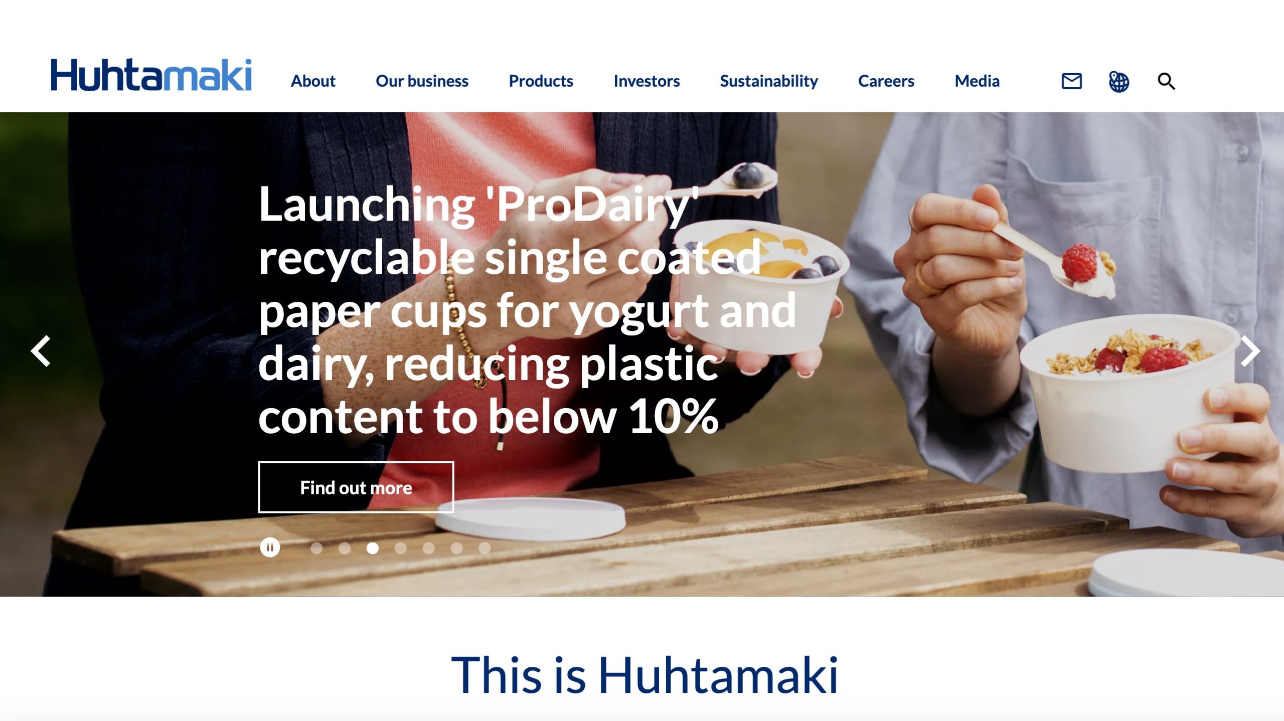 Huhtamaki ProDairy Sustainable Dairy Paper Cups Display