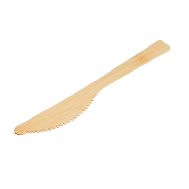 Bamboo knife - eco-friendly disposable cutlery for sustainable dining.