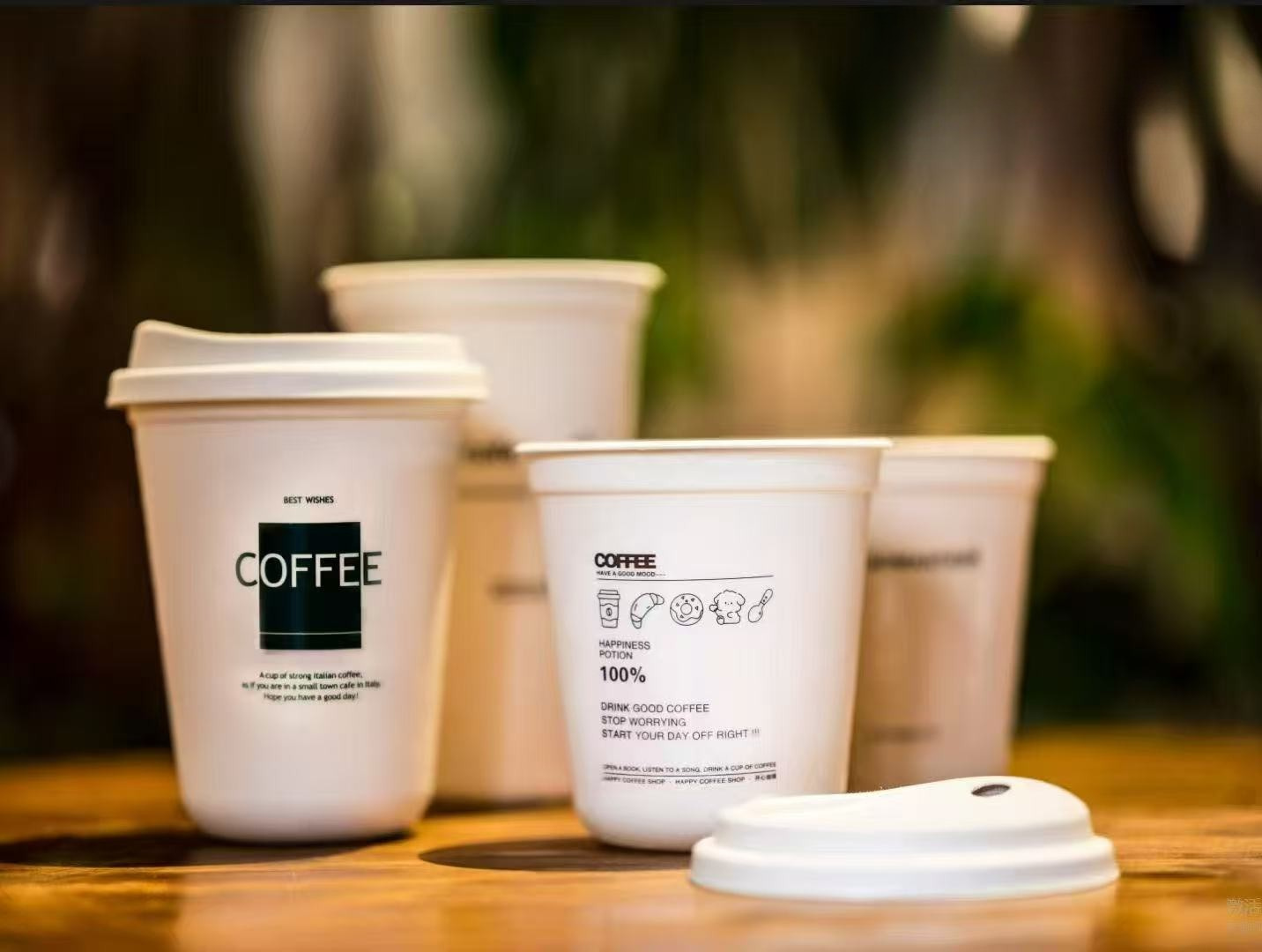 Coffee cups with eco-friendly design, suitable for takeaway drinks