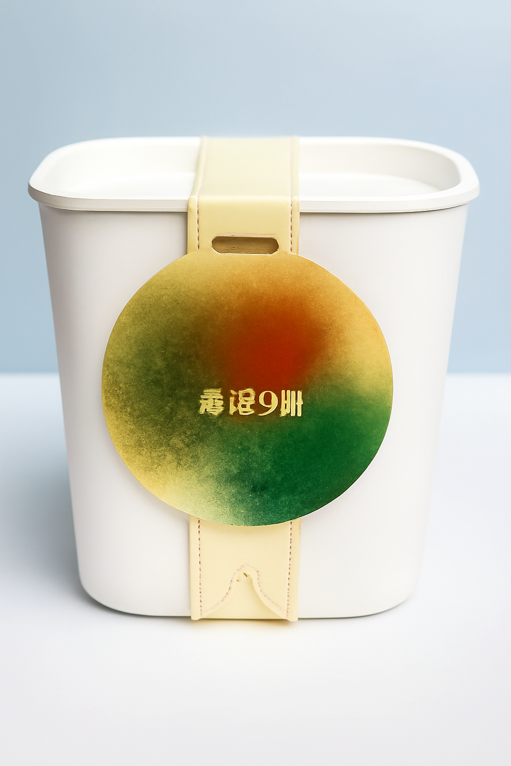 Eco-Friendly Plant-Based Takeout Container with Stylish Leather Strap and Branding