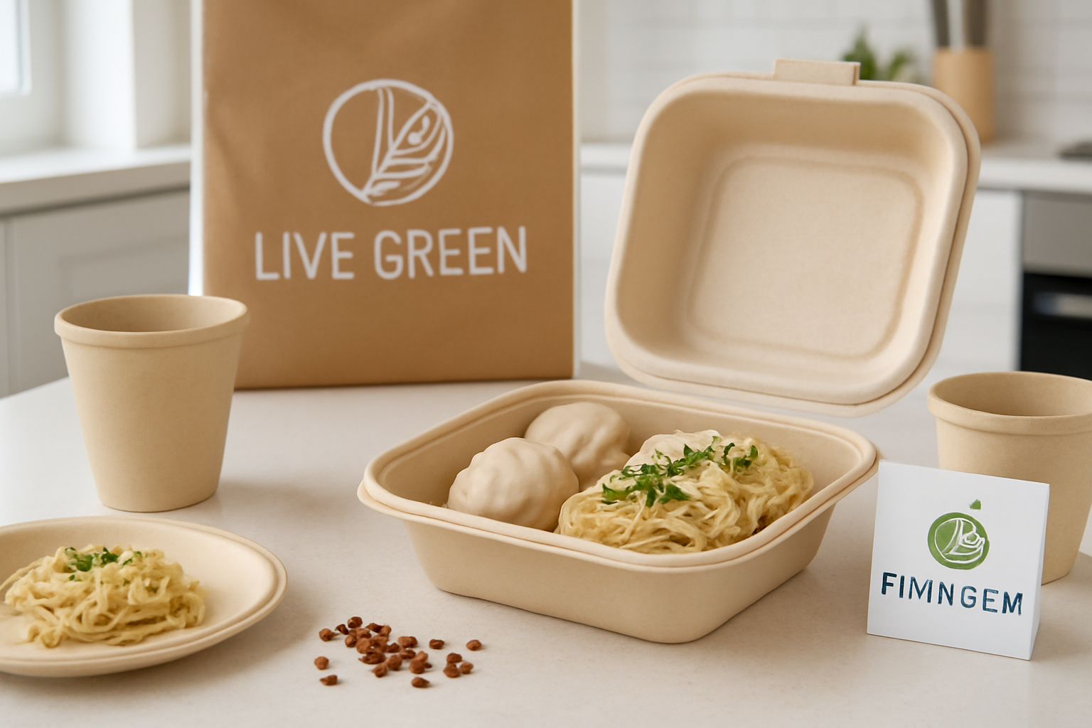 Eco-Friendly Packaging for Food - Molded Pulp Containers and Paper Bag