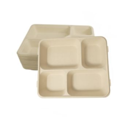 Biodegradable 5-Compartment Food Tray for Sustainable Meal Serving