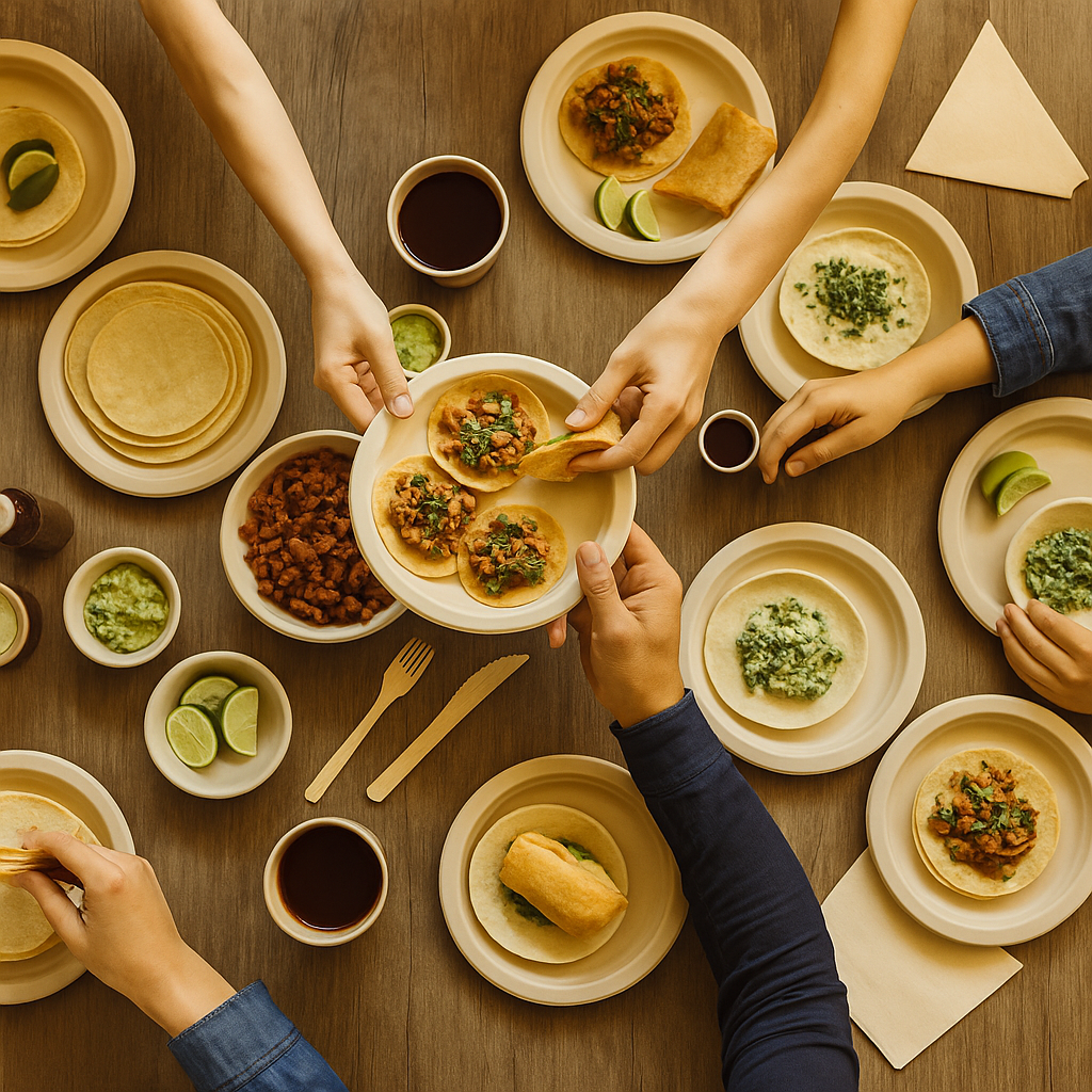 Eco-Friendly Dining with Bamboo Cutlery and Biodegradable Plates