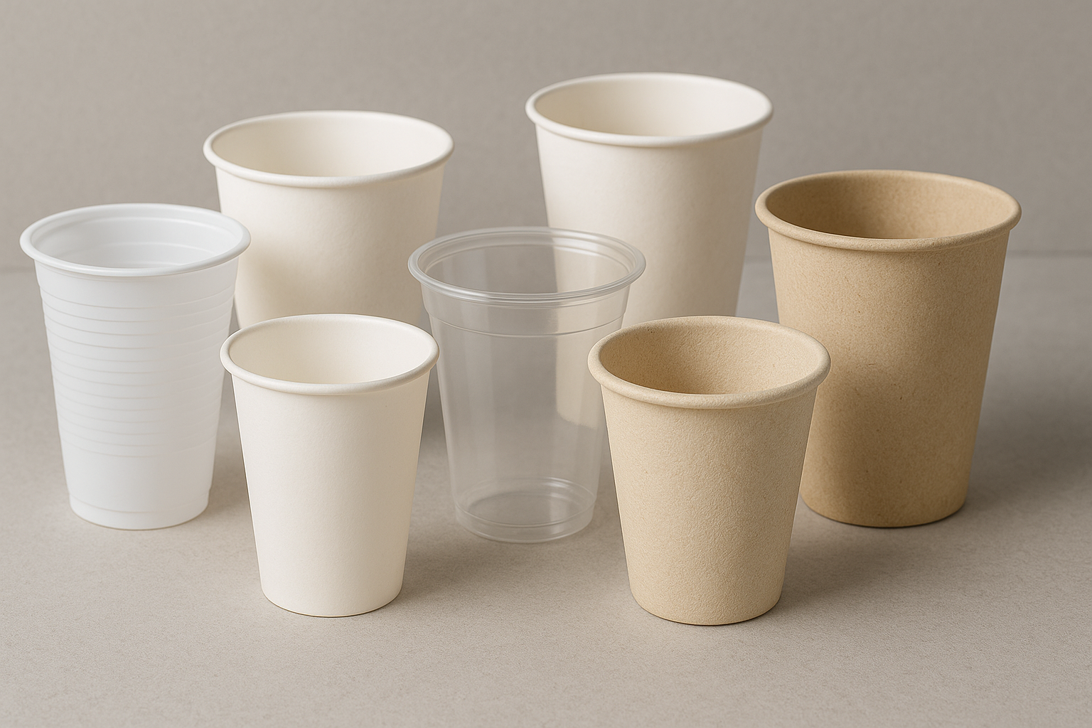 Eco-Friendly Disposable Cups – Plastic, Paper, and Bamboo Fiber Material Comparison