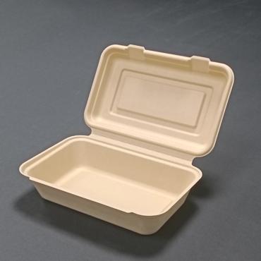 biodegradable clamshell food container made from bamboo fiber
