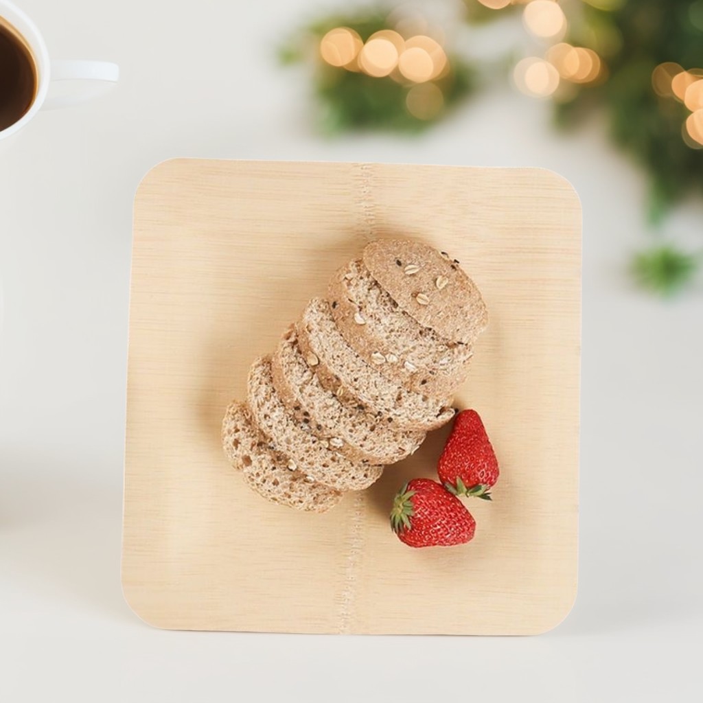 Eco-Friendly Square Bamboo Plate – Biodegradable Tableware for Breakfast or Snacks