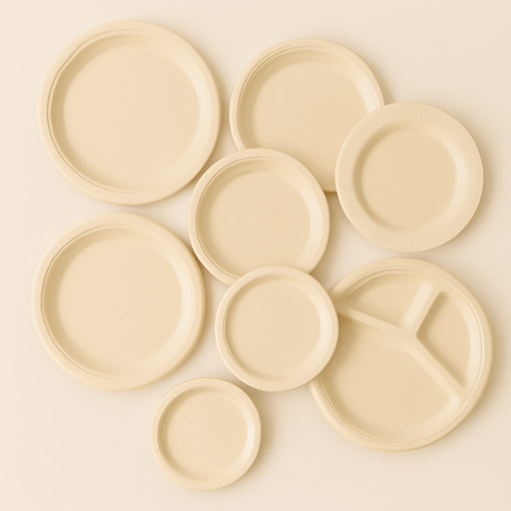 Eco-friendly Bamboo Plates Set in Different Sizes