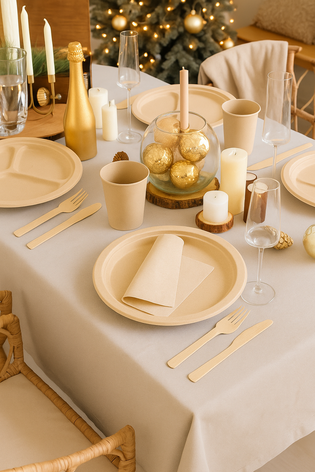 Sustainable Holiday Dining with Bamboo Cutlery and Biodegradable Plates