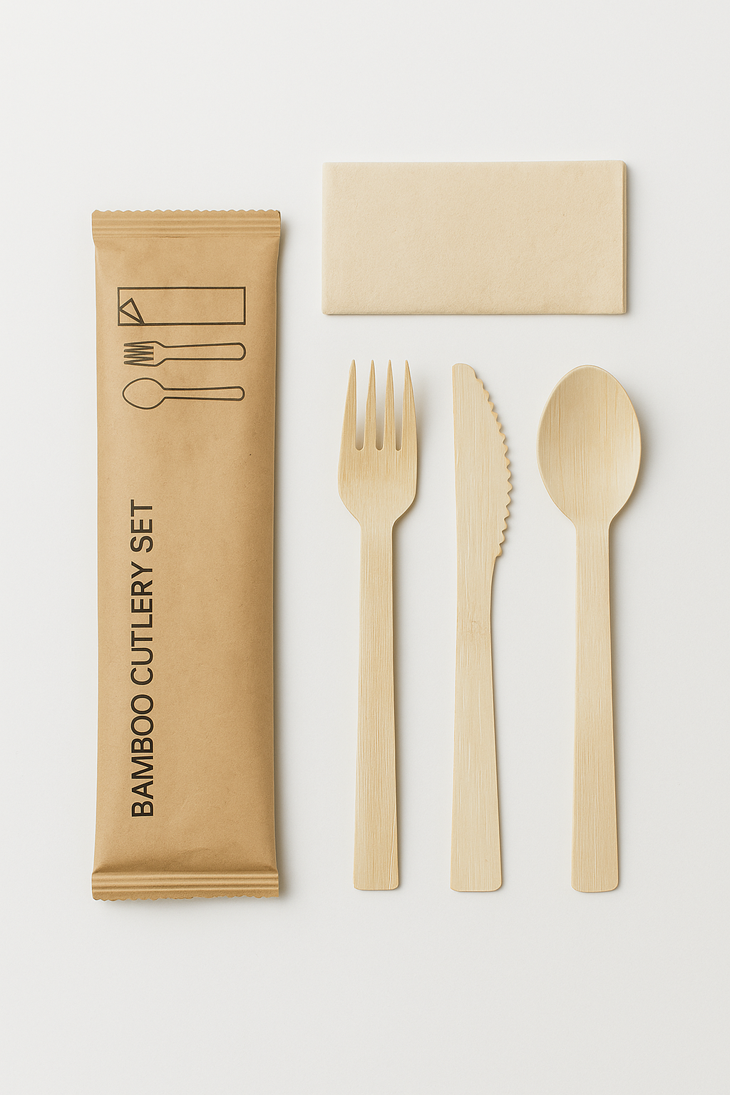 Eco-Friendly Bamboo Cutlery Set - Sustainable and Biodegradable Packaging
