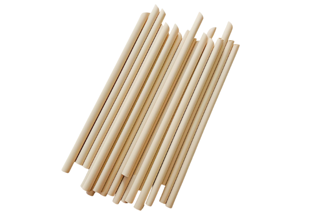 A collection of biodegradable bamboo straws, perfect for sustainable drinking solutions.