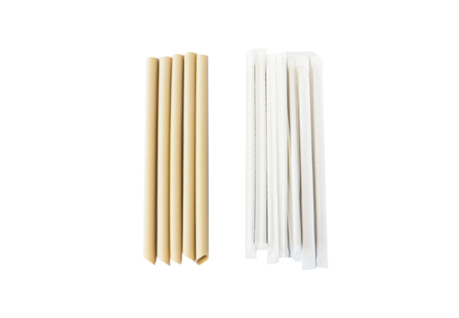 Biodegradable bamboo fiber straws with paper packaging, eco-friendly wholesale drinking straws.