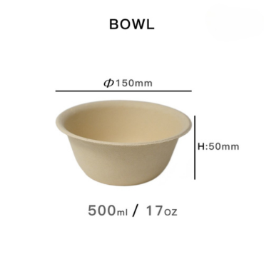 17oz compostable bamboo bowl for meals, microwave safe