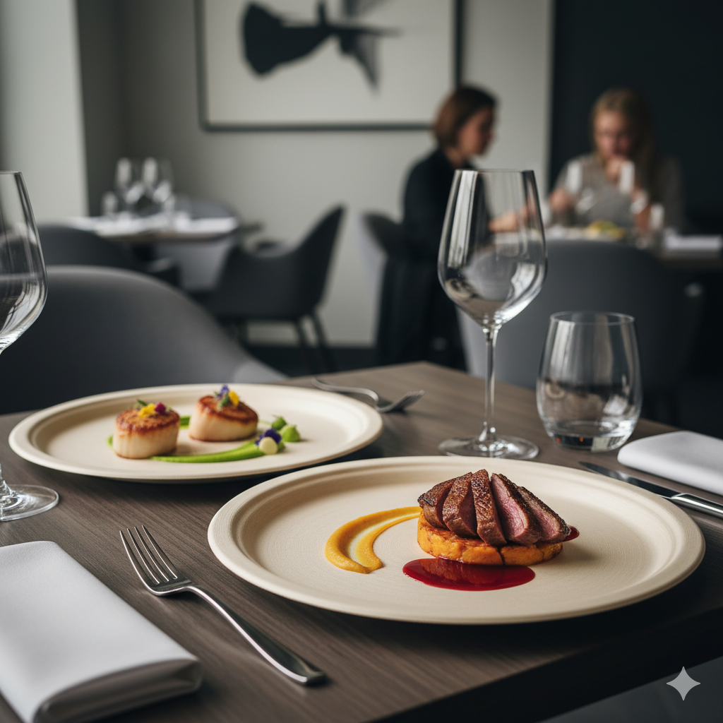 Bamboo Pulp Fiber Plates for Fine Dining – Compostable Elegance