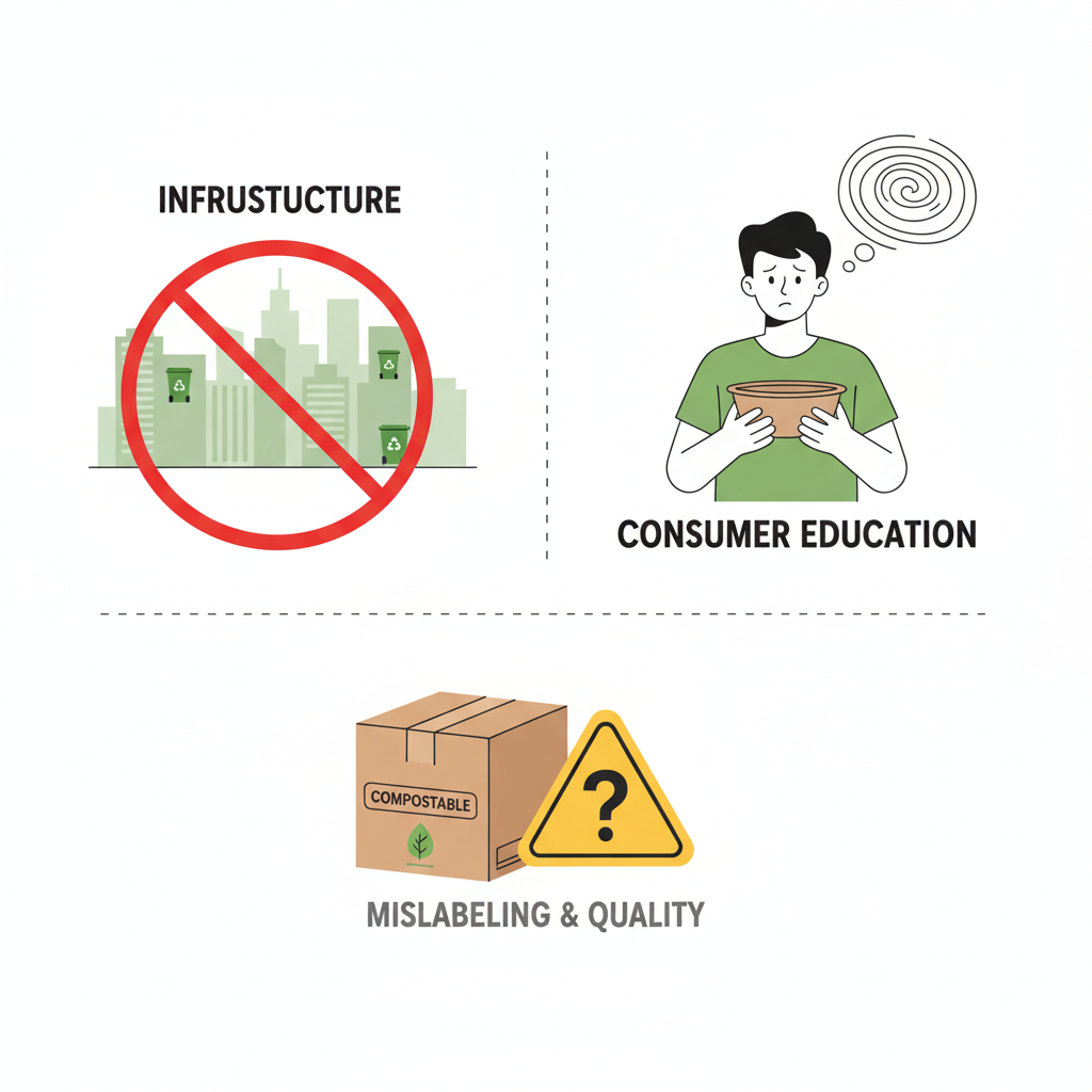 Barriers to Compostable Packaging: Infrastructure, Education, and Labeling