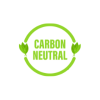 Green carbon neutral icon with leaves representing sustainable and eco-friendly practices