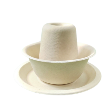 Disposable bamboo bowl and plate set, eco-friendly and compostable