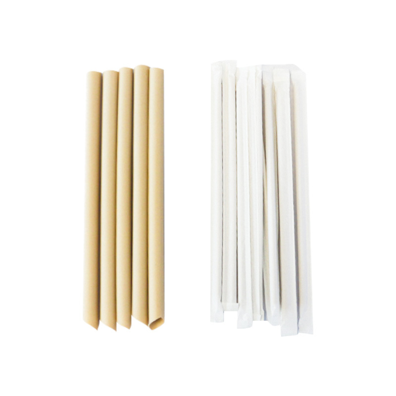 Individually wrapped disposable bamboo fiber straws for eco-friendly packaging