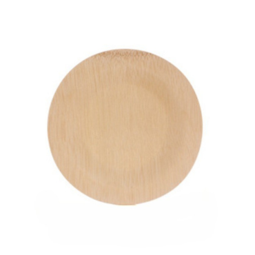 Round biodegradable bamboo plate – eco-friendly disposable tableware
