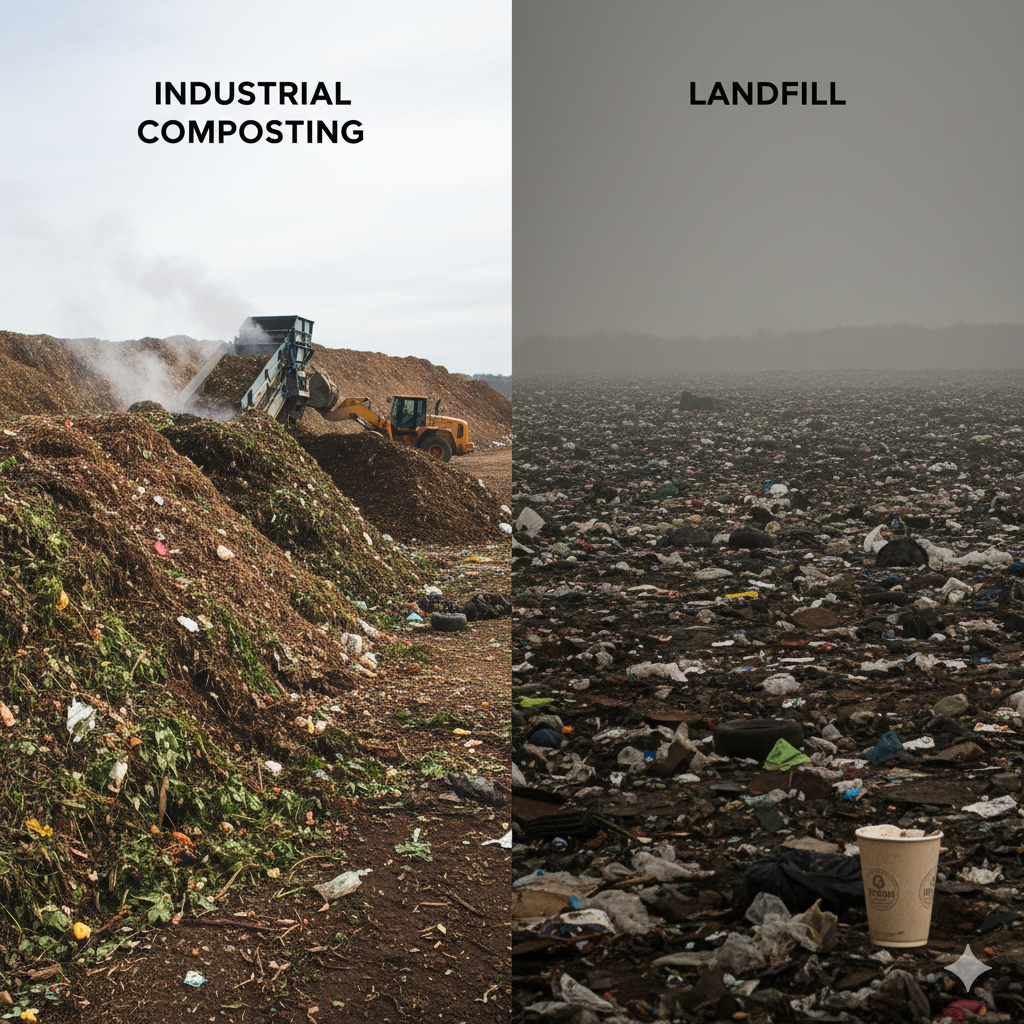 Industrial Composting vs. Landfill: Why Compostable Packaging Matters