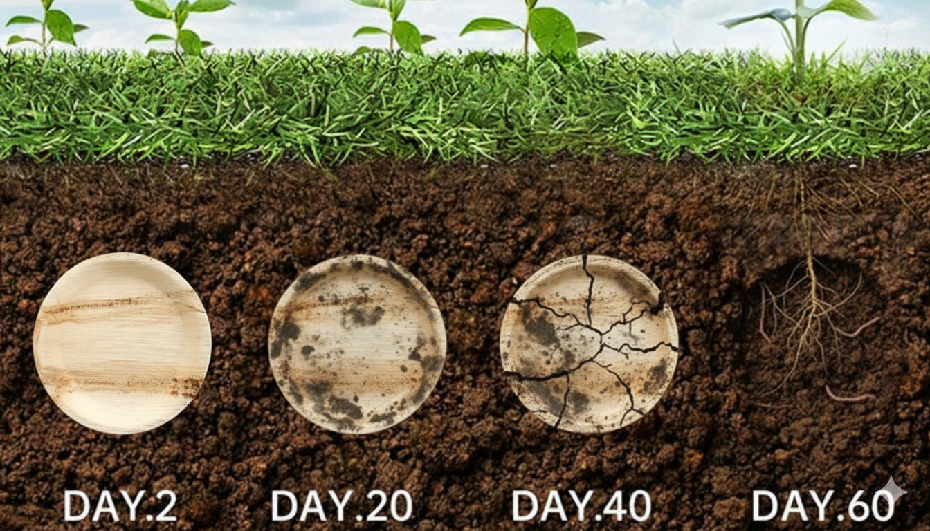 Palm Leaf Plate Composting Timeline – 100% Biodegradable in 60 Days