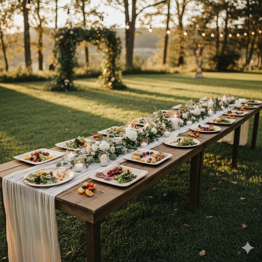 Palm Leaf Plates for Sustainable Outdoor Weddings and Events