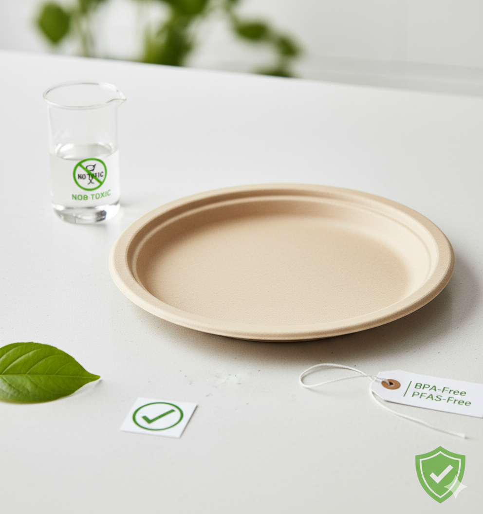 Safe and Non-Toxic Bamboo Pulp Plate – BPA-Free & PFAS-Free Certified
