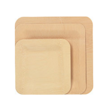Set of square bamboo plates – compostable eco-friendly plates for weddings, parties, and bulk use