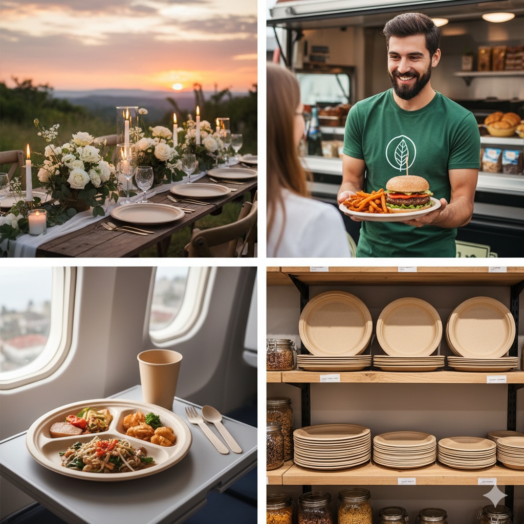 Versatile Applications of Bamboo Pulp Fiber Plates – From Weddings to Airlines