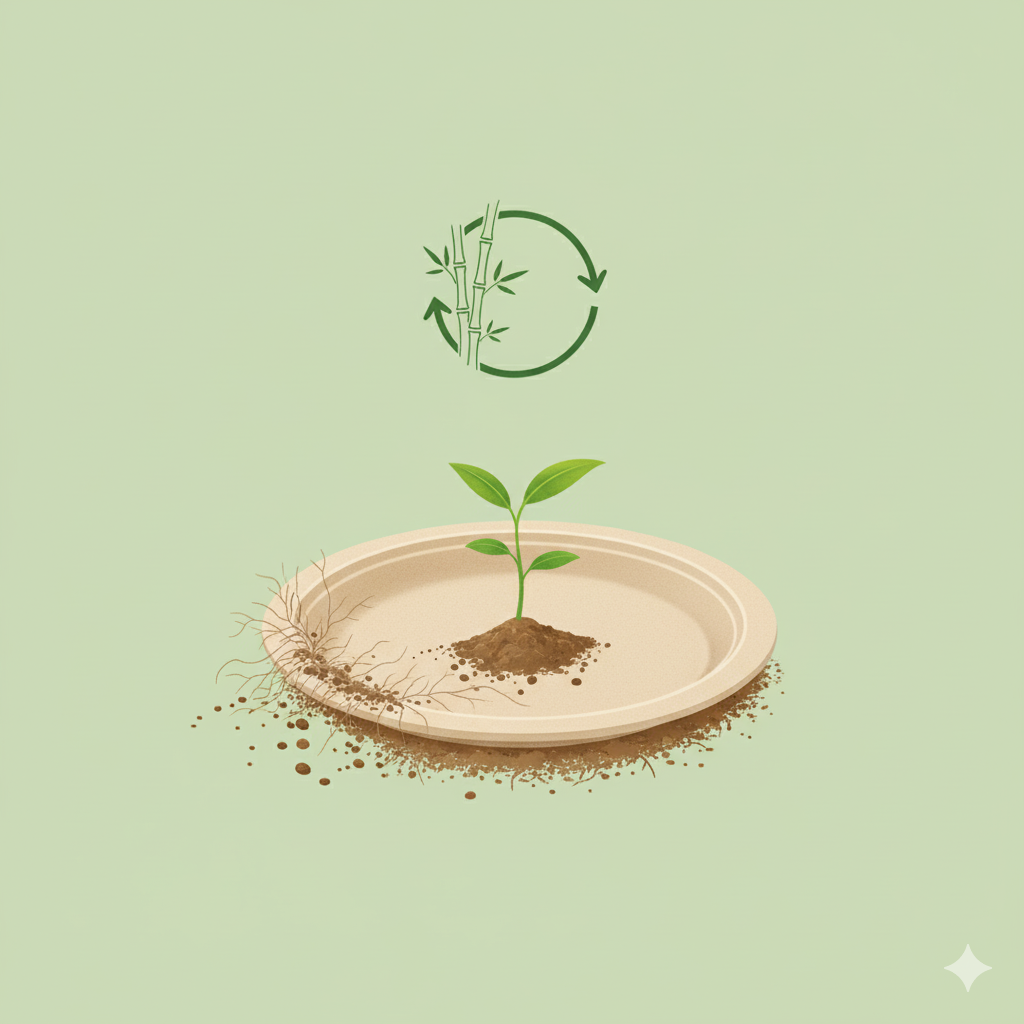 Biodegradable Bamboo Plate – Compostable & Zero-Waste Tableware