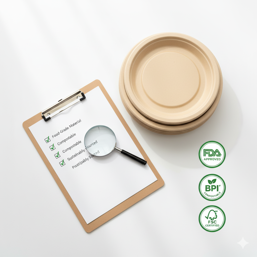 Certified Compostable Bamboo Plates with Food Safety Compliance