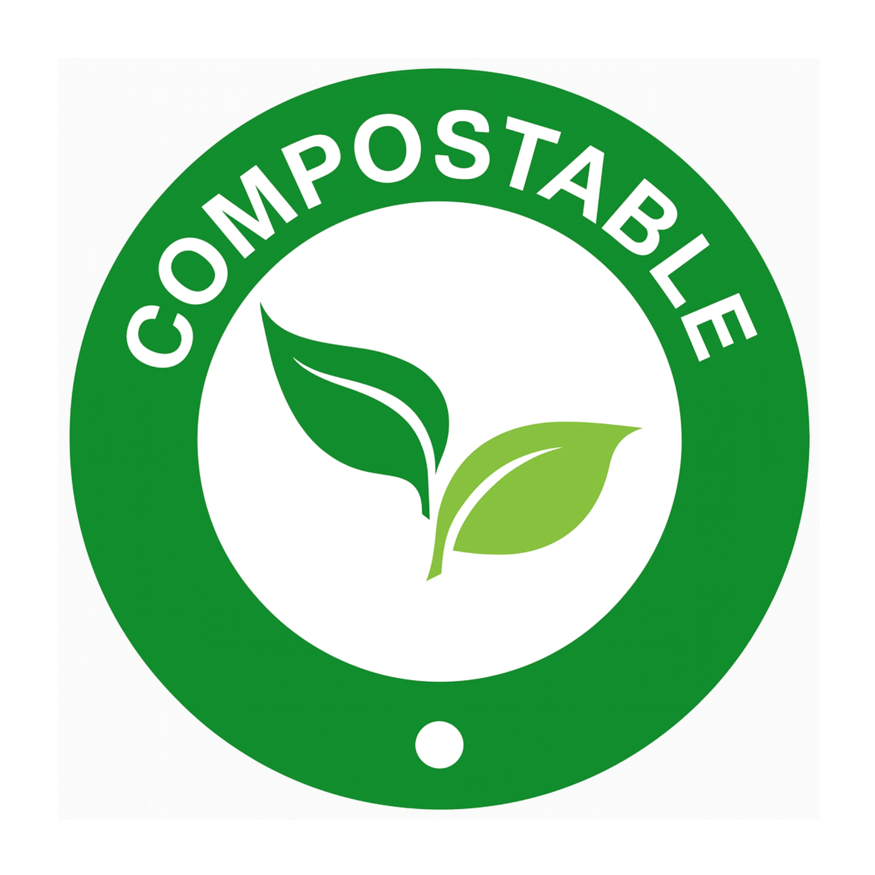 Eco-friendly compostable logo showing bamboo products can biodegrade in 60–90 days