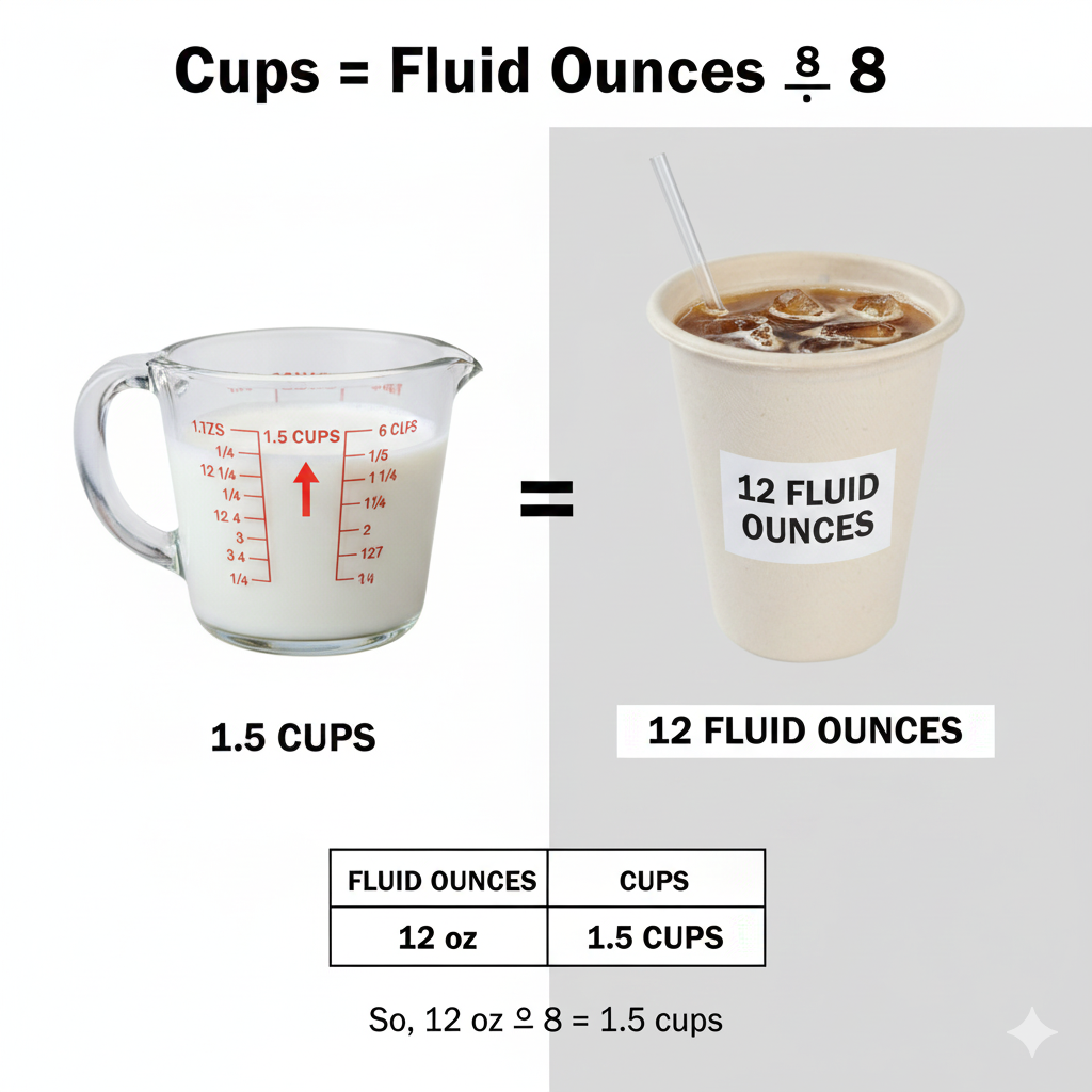 12 oz Equals 1.5 Cups – Fluid Ounce to Cup Conversion with Bamboo Drink Cup