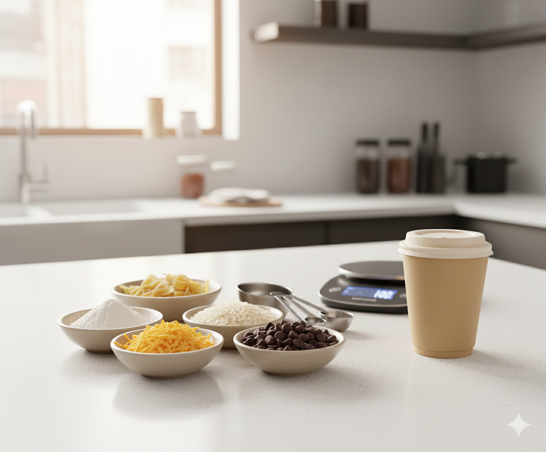 Bamboo Fiber Eco Cup for Foodservice Measuring & Portion Control