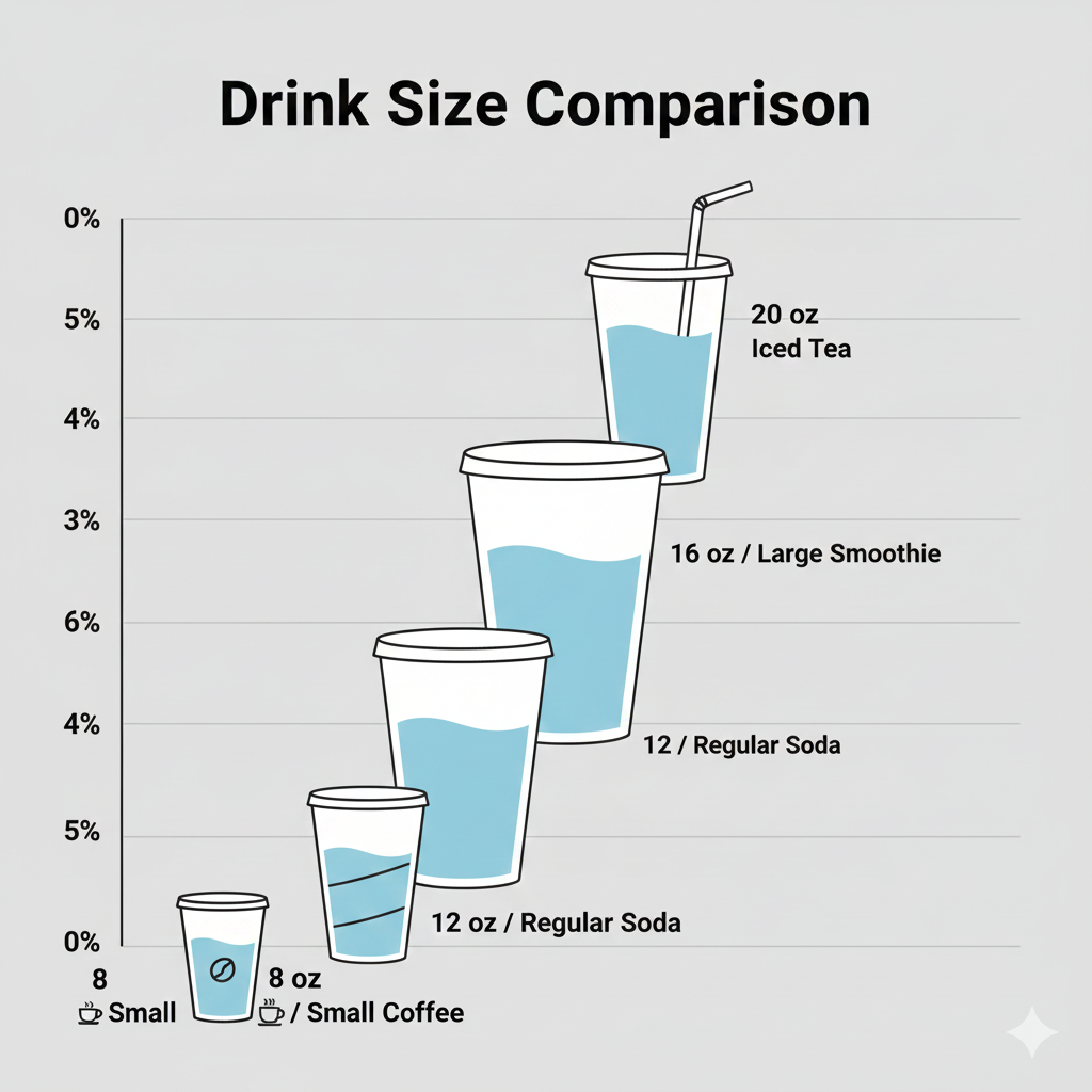 Drink Size Comparison Chart – 8 oz to 20 oz Beverage Cups
