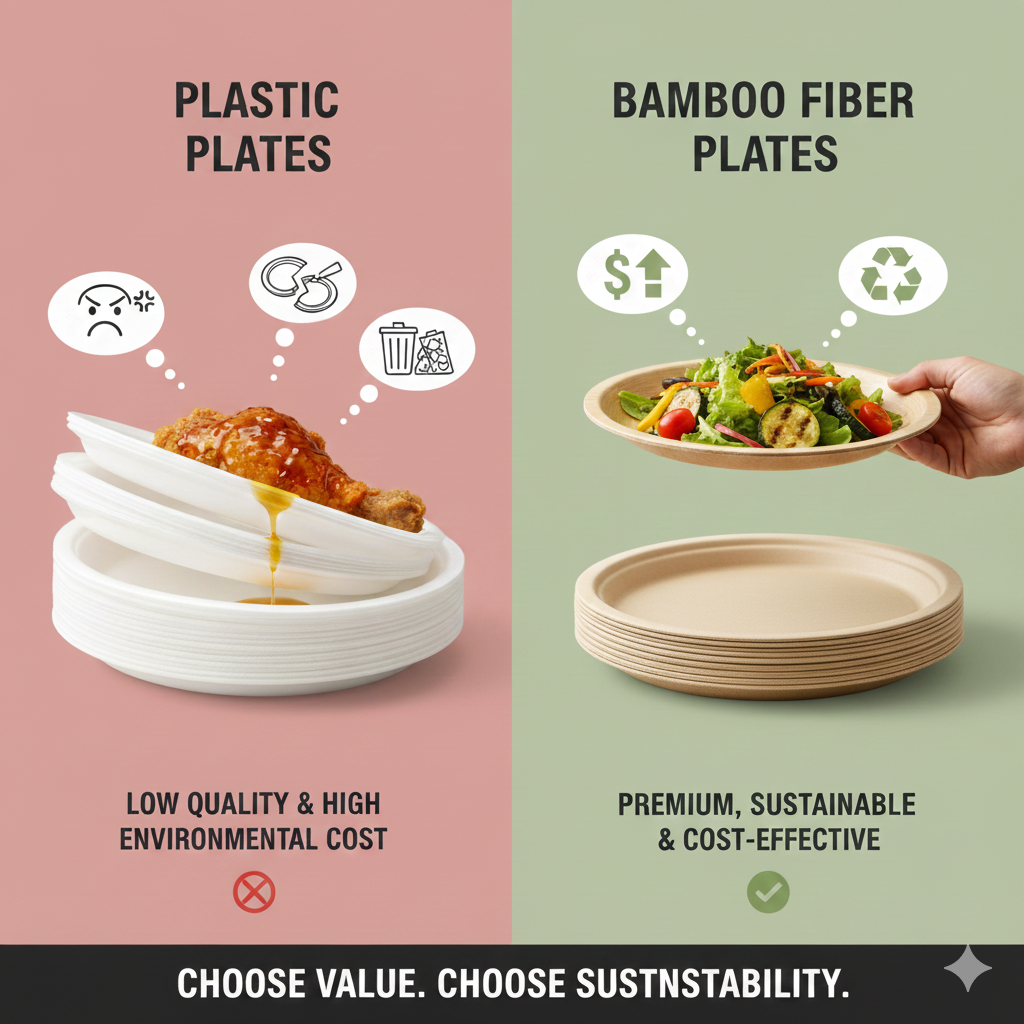 Plastic Plates vs. Bamboo Fiber Plates: Choose Sustainability and Value