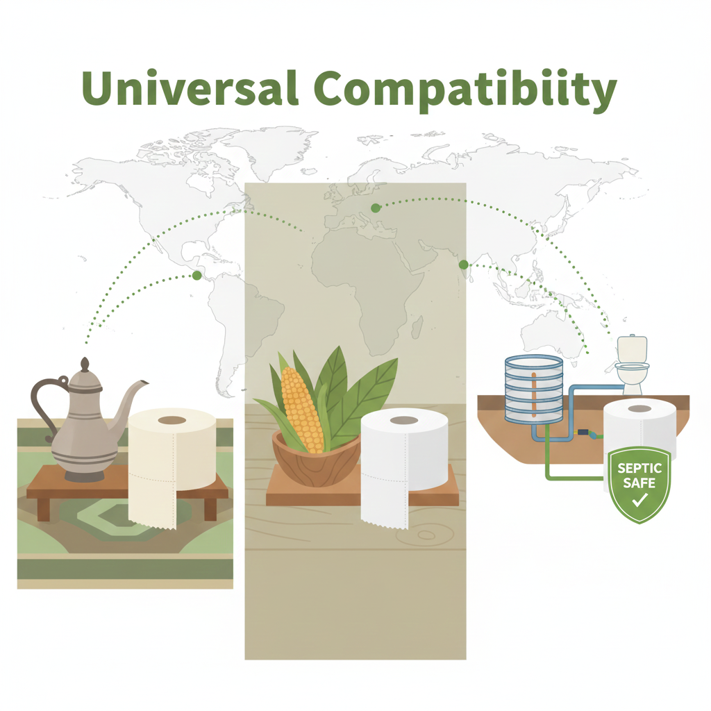 Globally Compatible Bamboo Toilet Paper – Septic-Safe and Culturally Adaptive