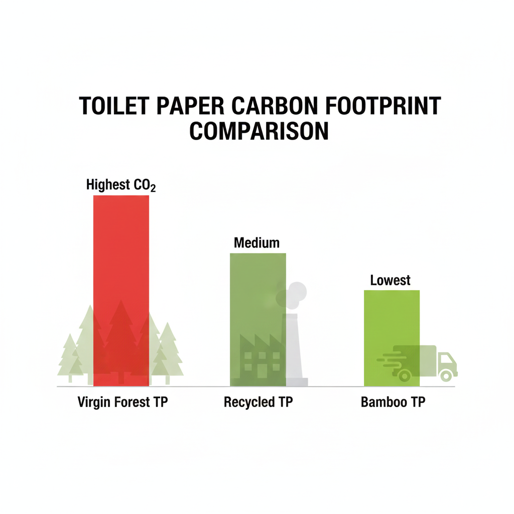 Toilet Paper Carbon Footprint Bamboo vs Recycled vs Virgin Fiber