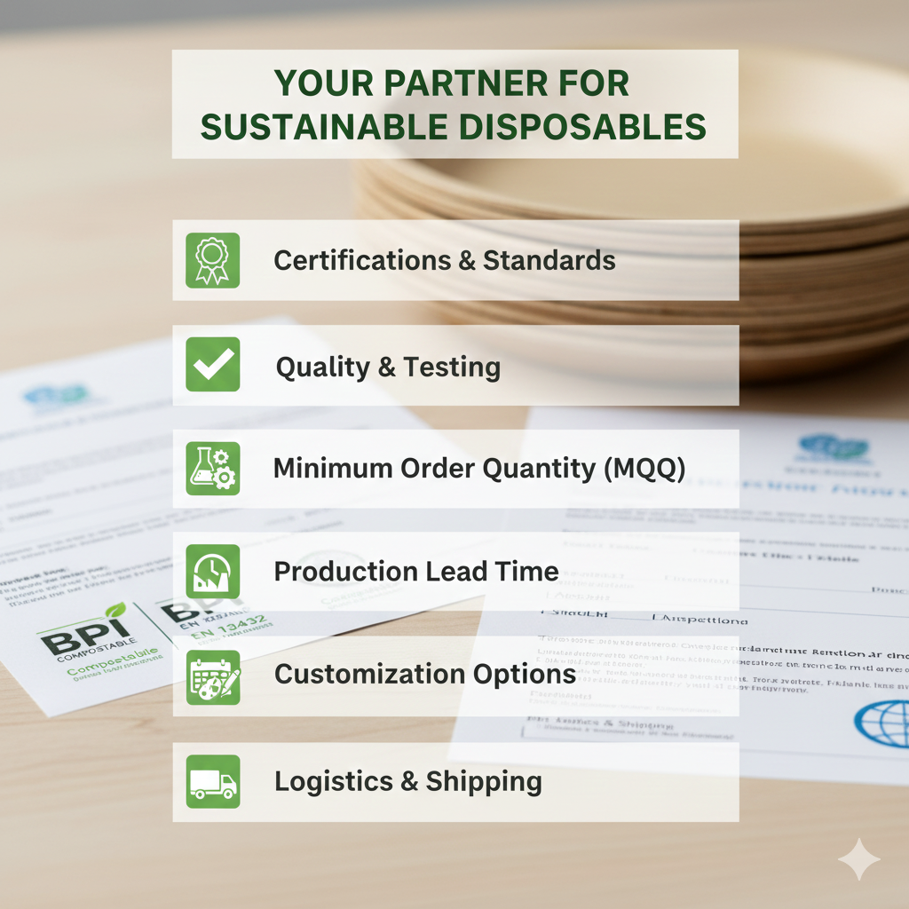 Your Partner for Sustainable Disposables - Certifications & Standards, Quality, Testing, Customization Options