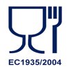 EU food contact materials icon (EC 1935/2004) for bamboo fiber plates.