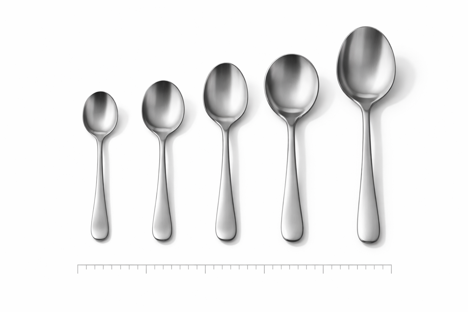 Spoon sizes by length: utensil size comparison (stainless steel)