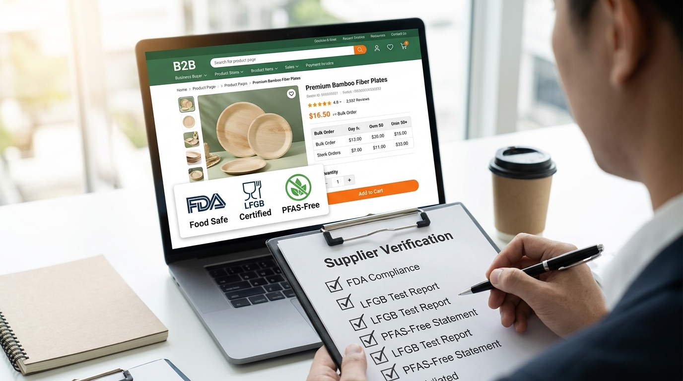 B2B bamboo plates supplier verification and certification compliance