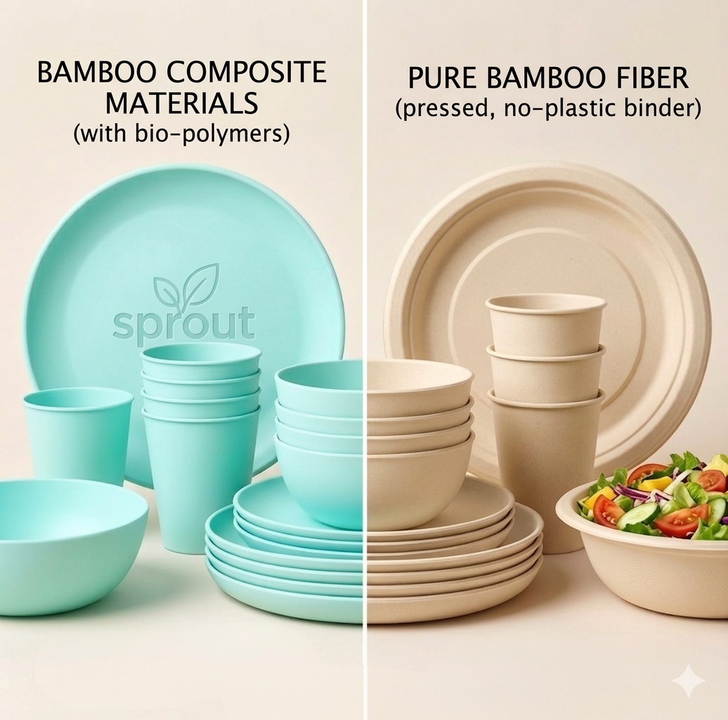 bamboo composite vs pure bamboo fiber tableware comparison