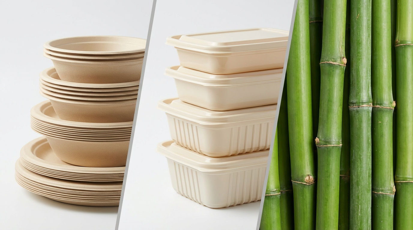 Bamboo Fiber Tableware and Containers – Renewable Eco-Friendly Food Packaging