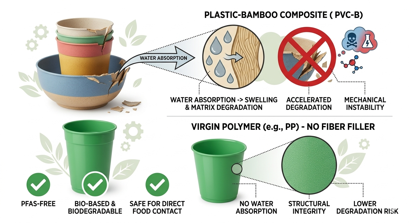 Plastic-Bamboo Composite vs Virgin Polymer Tableware – Food Contact Safety Comparison