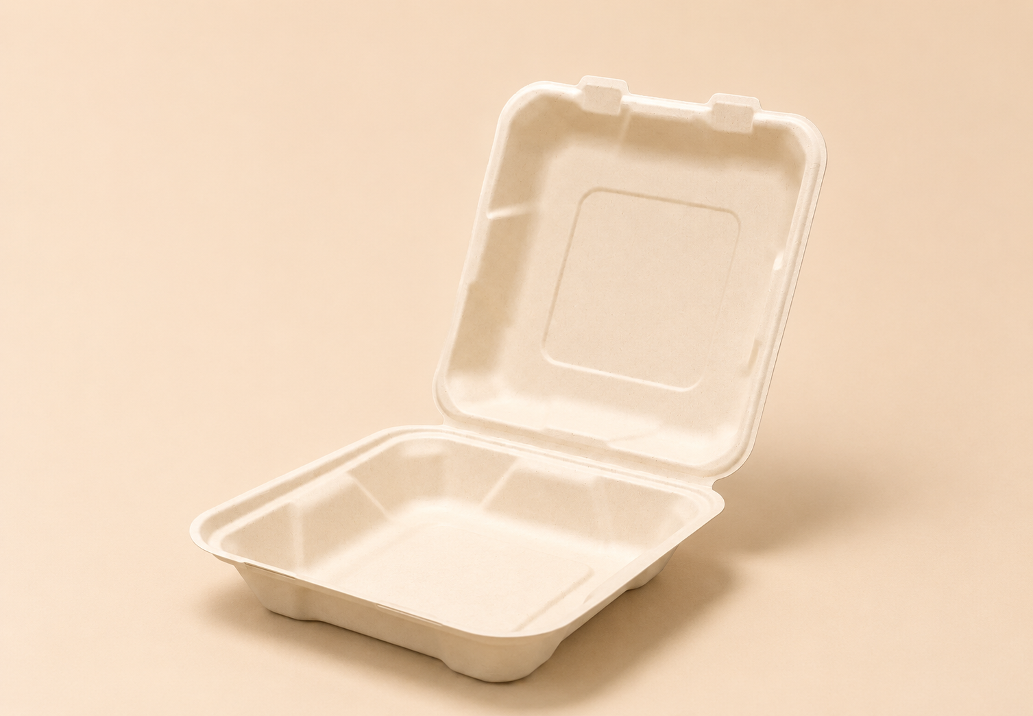 8-inch bamboo fiber clamshell food container for takeaway meals
