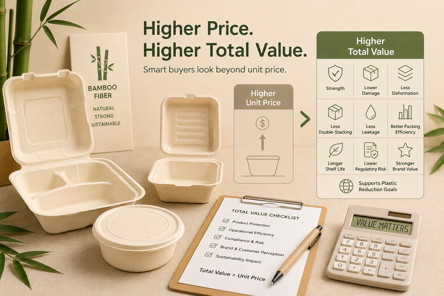 B2B food packaging buyer comparing price, performance, compliance, and brand value