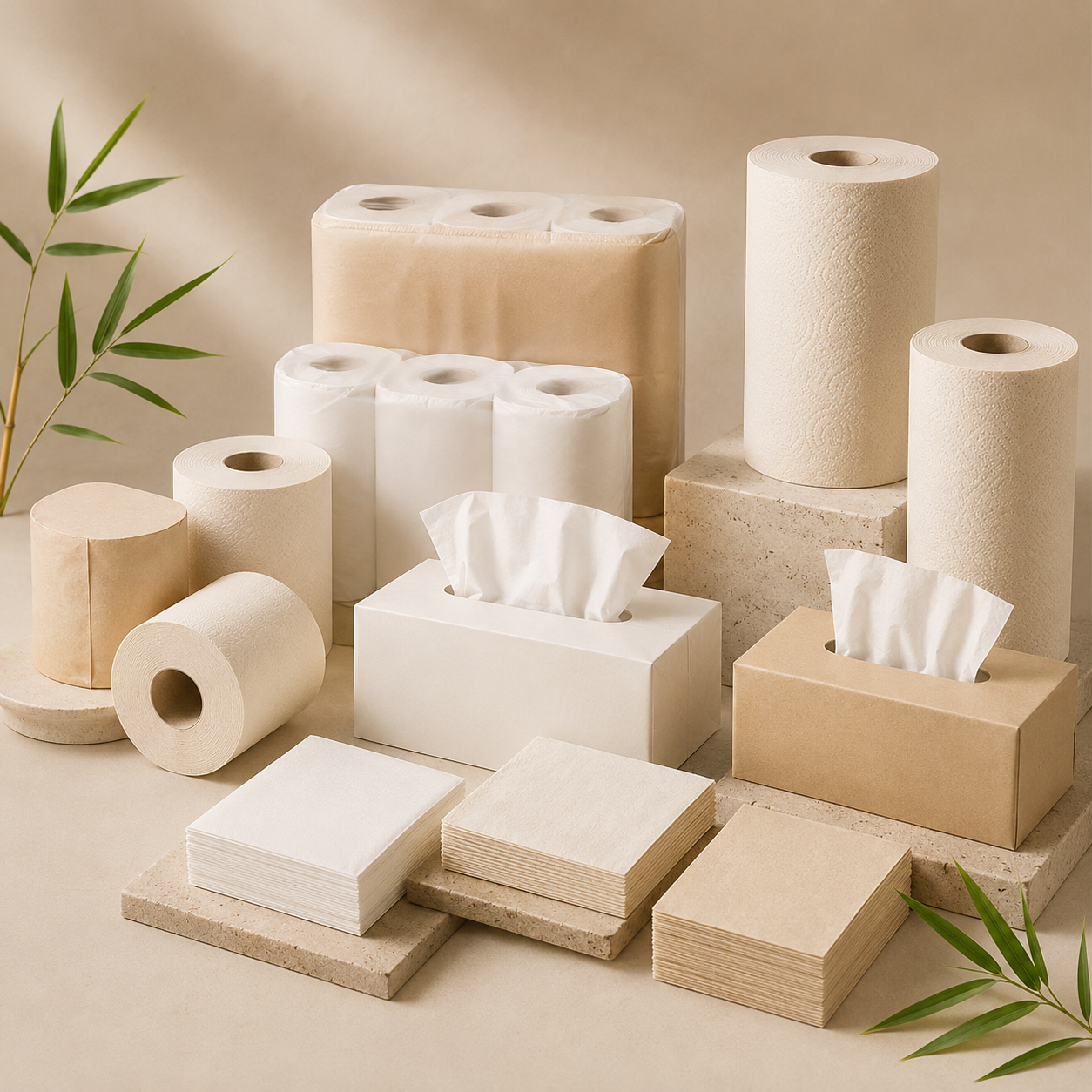 Bamboo pulp tissue and paper products for wholesale and private label