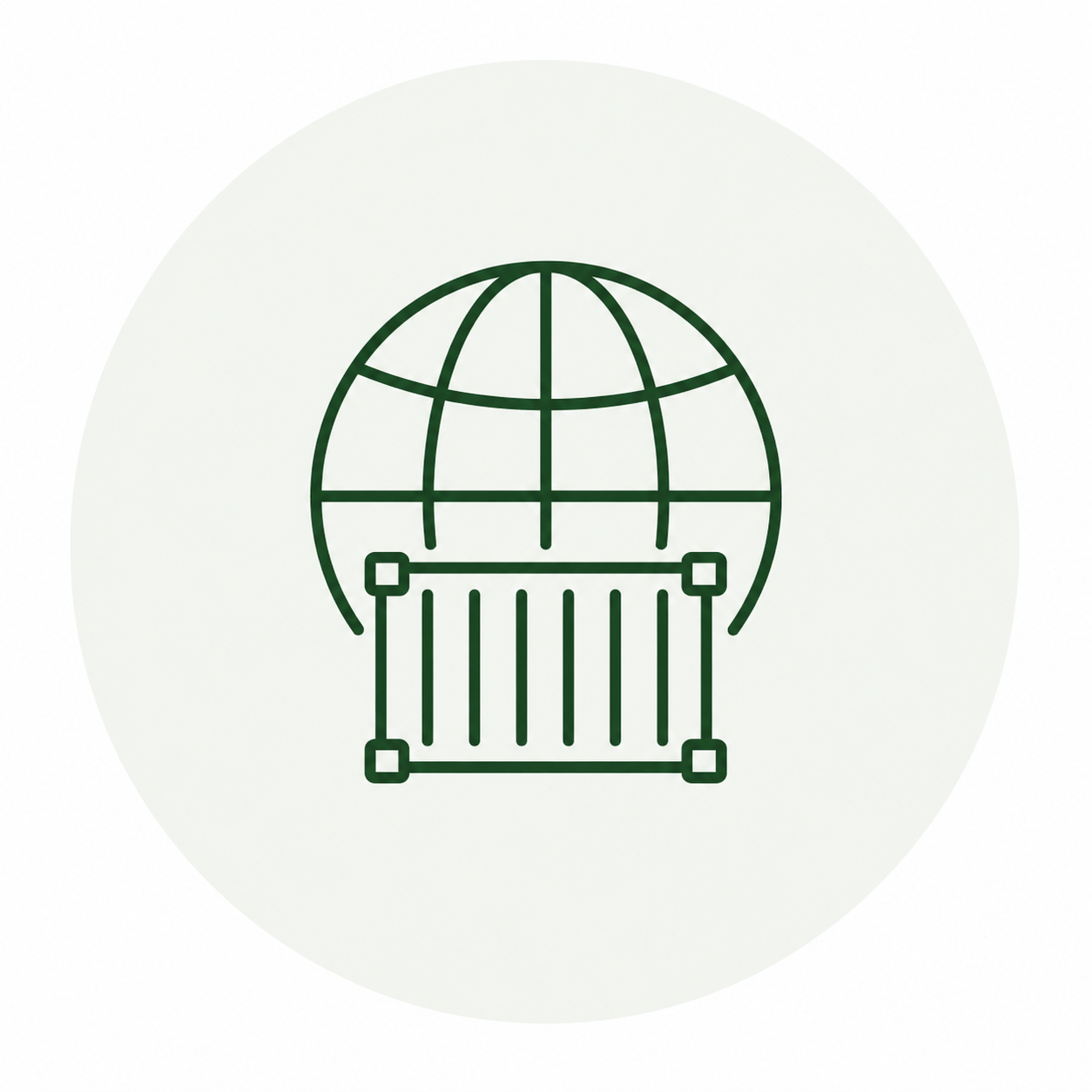 Export and project support icon for sample coordination, shipping and export documentation
